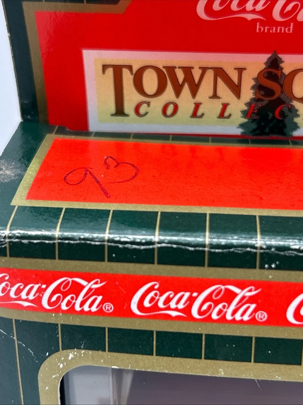1993 Coca-Cola Town Square Accessories Vintage Park Bench 1-1/2x2” Snow Scene